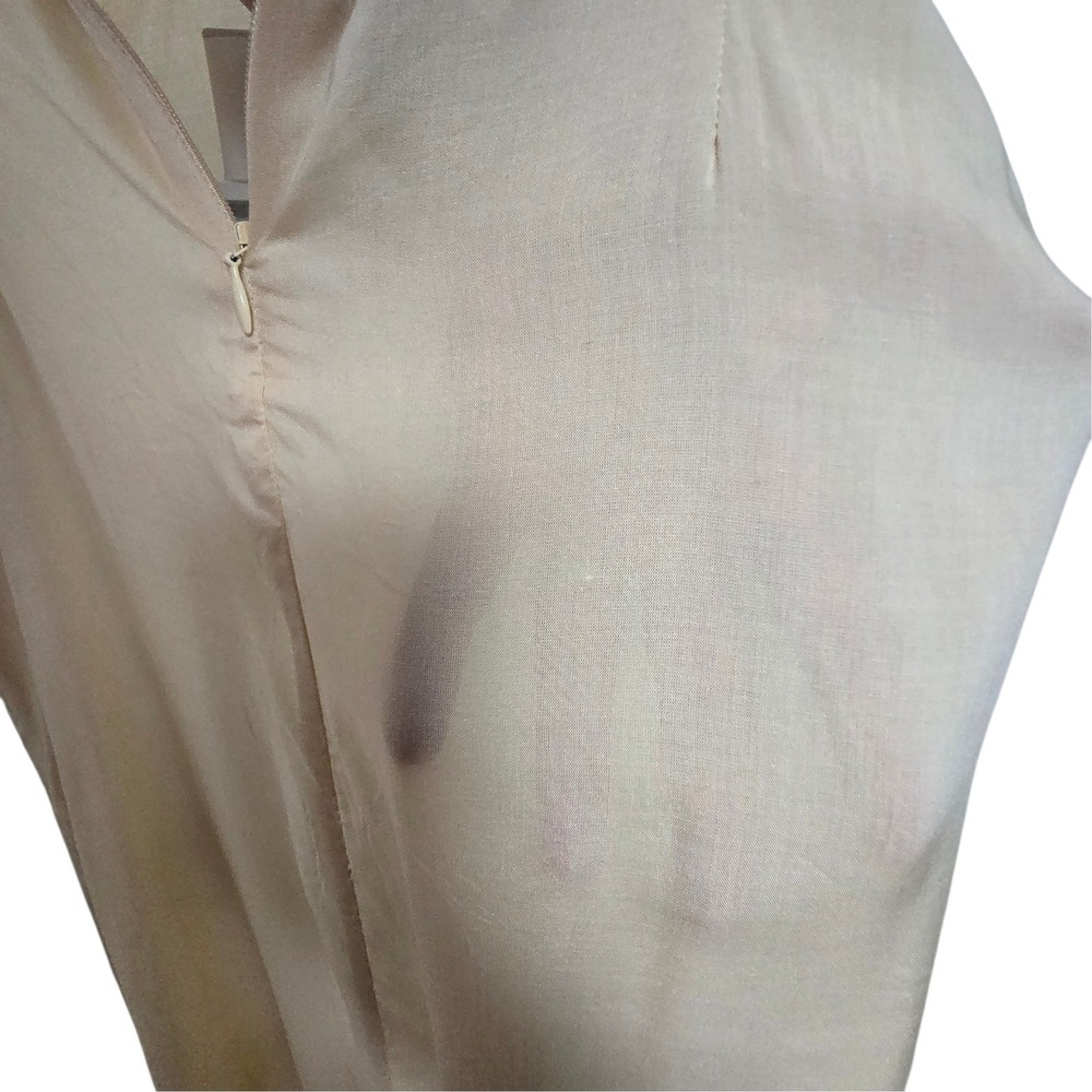 Farm Rio Ivory Slip Dress Small Boho Coquette Maxi Adjustable‎ Strap Festival - Picture 8 of 14